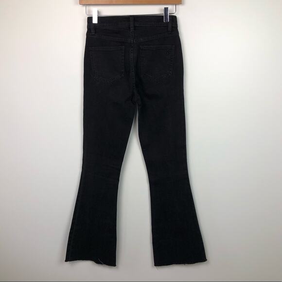 Tory Burch Cat’s Meow Black Flare Denim Jeans 23 - Picture 12 of 12